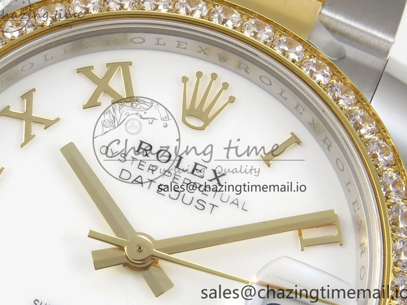 MiroTime 0511 DateJust 31 278383RBR THBF 1:1 Best Edition 904L Steel White Roman Dial Diamonds Bezel on SS YG Oyster Bracelet HZ Cal. Minimalist 44